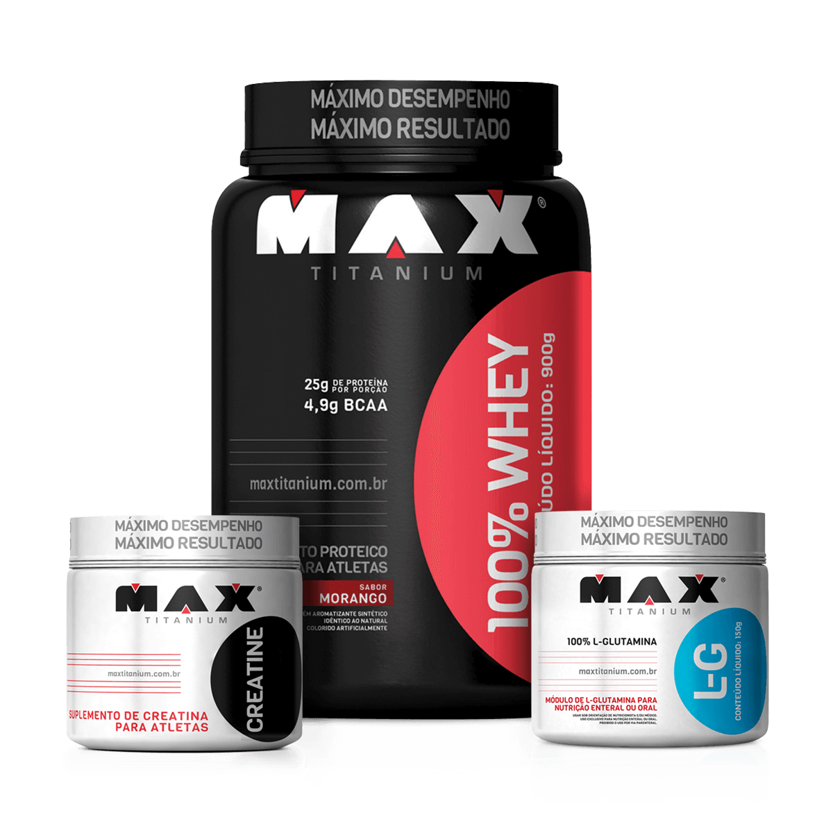 Combo Whey Max Titanium Loja Do Suplemento