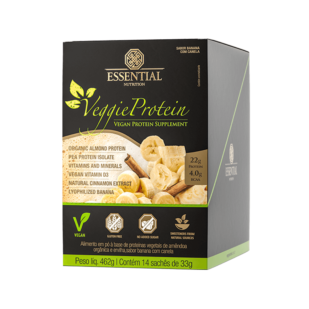 Veggie Protein Banana C Canela Essential Nutrition Loja Do Suplemento